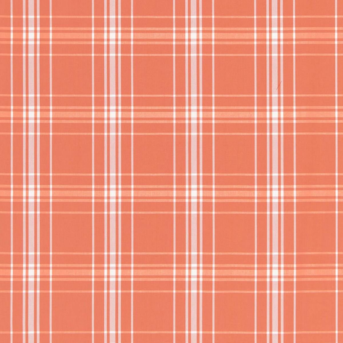 SCHUMACHER BELIZE PLAID ORANGE FABRIC | Atlanta Fabrics