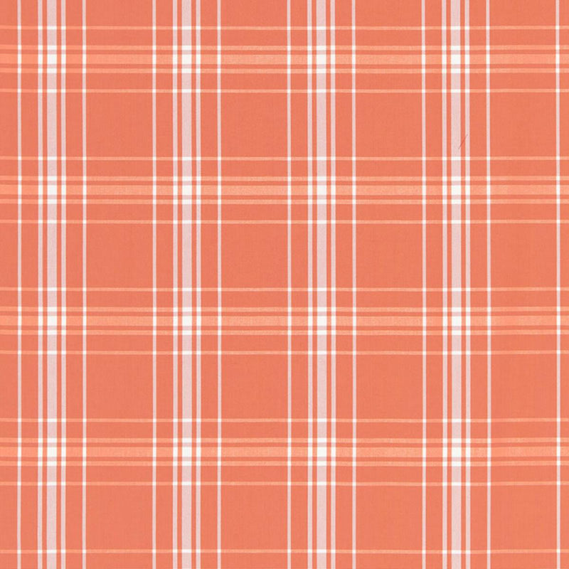 SCHUMACHER BELIZE PLAID ORANGE FABRIC | Atlanta Fabrics