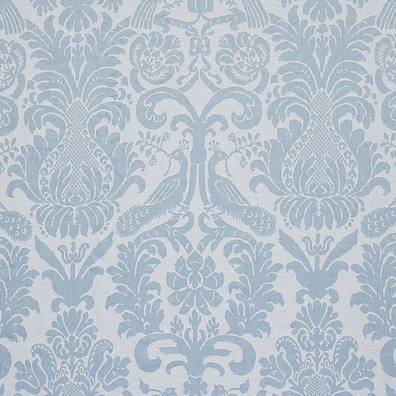 Schumacher ANNA DAMASK SOFT BLUE Fabric | Atlanta Fabrics