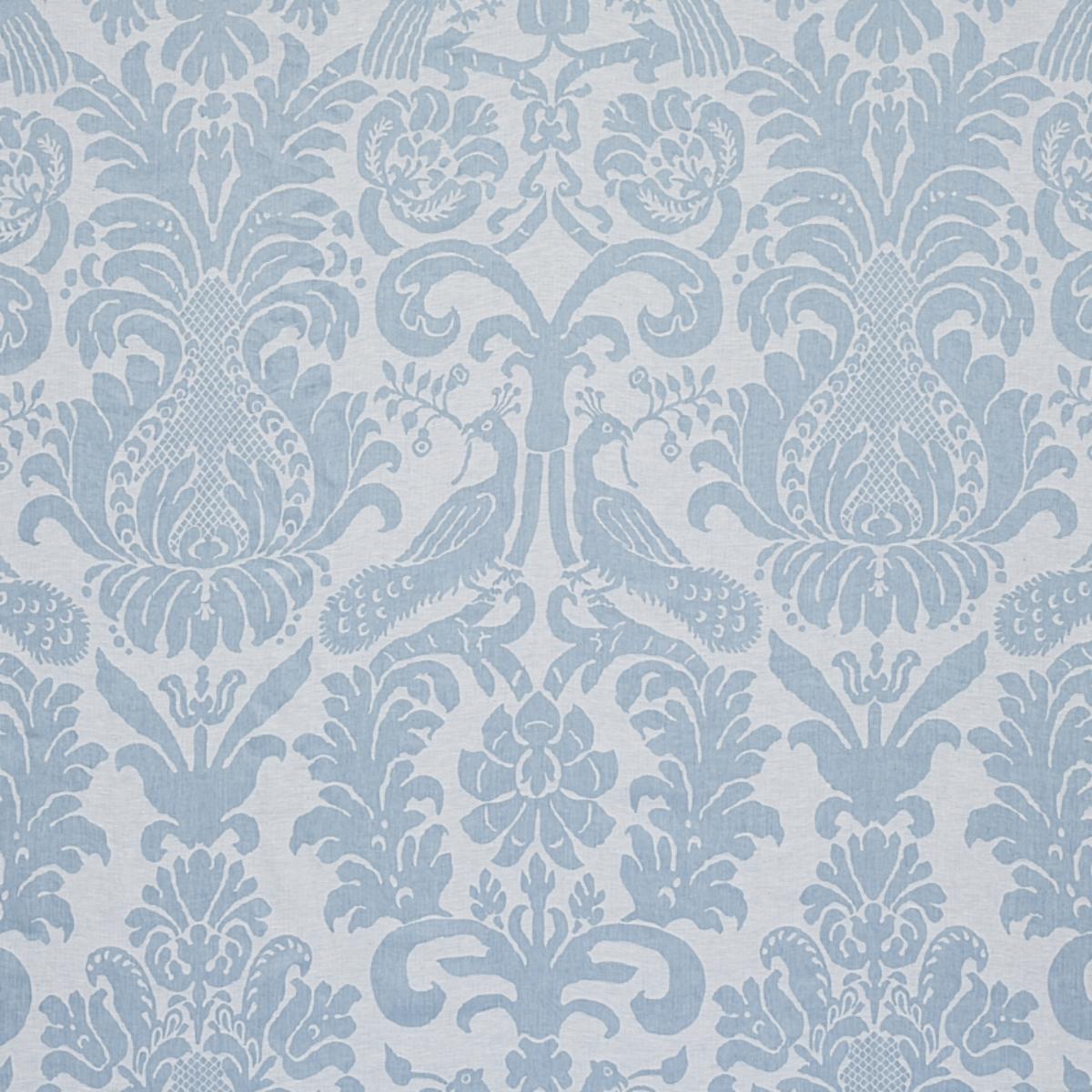 Schumacher ANNA DAMASK SOFT BLUE Fabric | Atlanta Fabrics