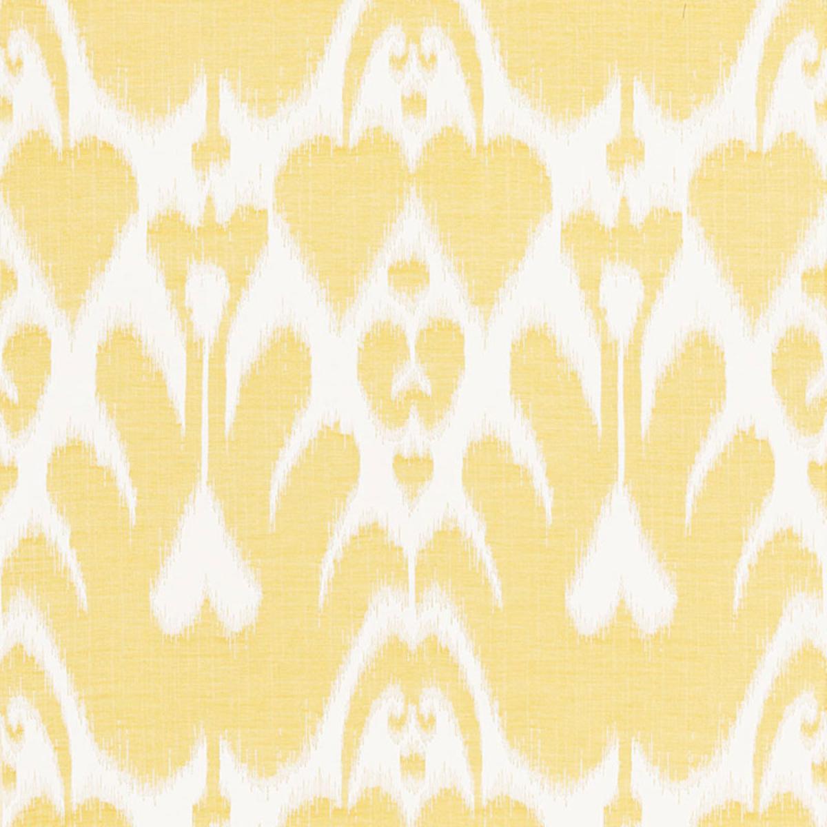 SCHUMACHER LELA COTTON IKAT CANARY FABRIC | Atlanta Fabrics
