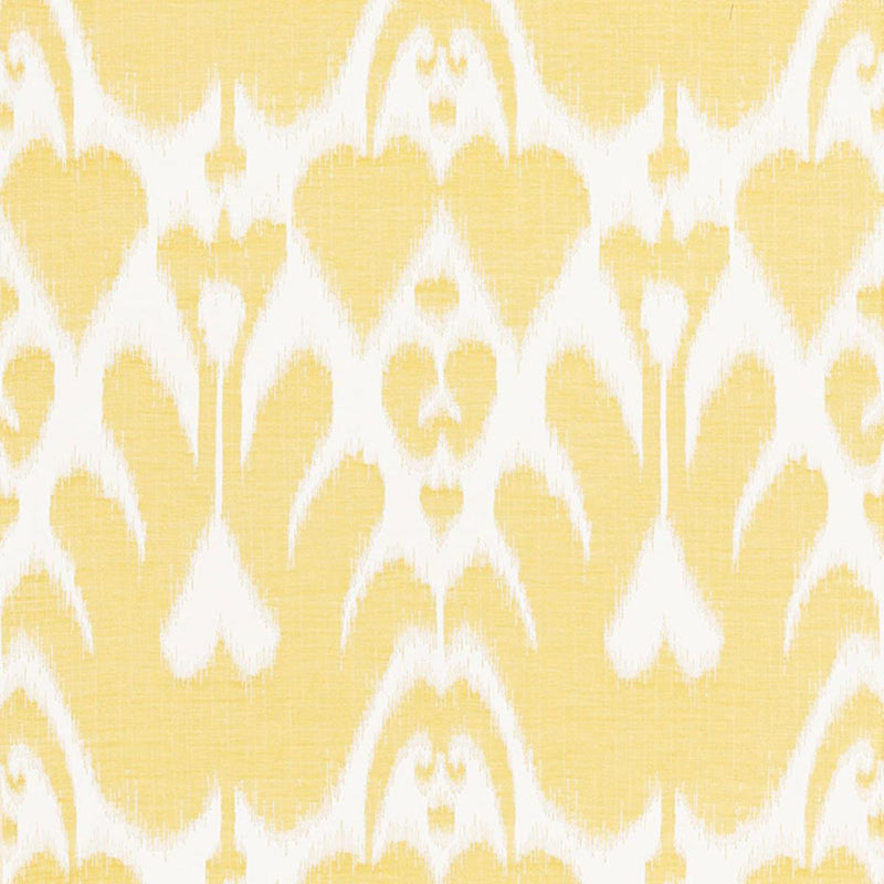 SCHUMACHER LELA COTTON IKAT CANARY FABRIC | Atlanta Fabrics