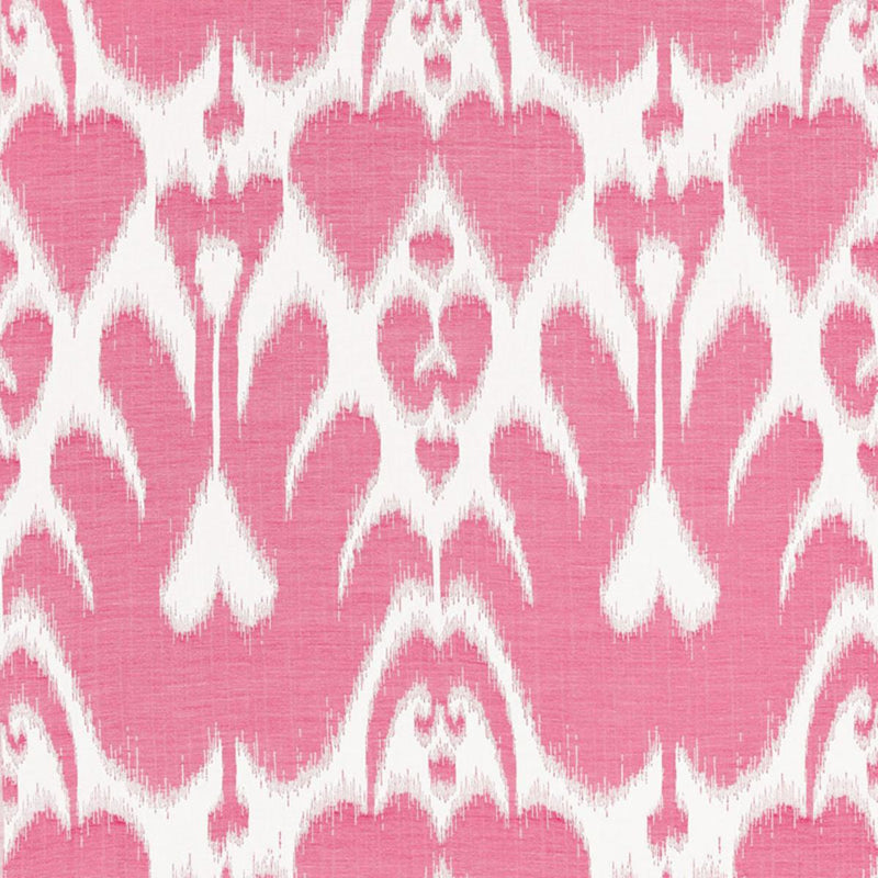 SCHUMACHER LELA COTTON IKAT BERRY FABRIC | Atlanta Fabrics
