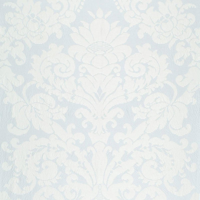 SCHUMACHER CHATEAU SILK DAMASK CIEL FABRIC | Atlanta Fabrics