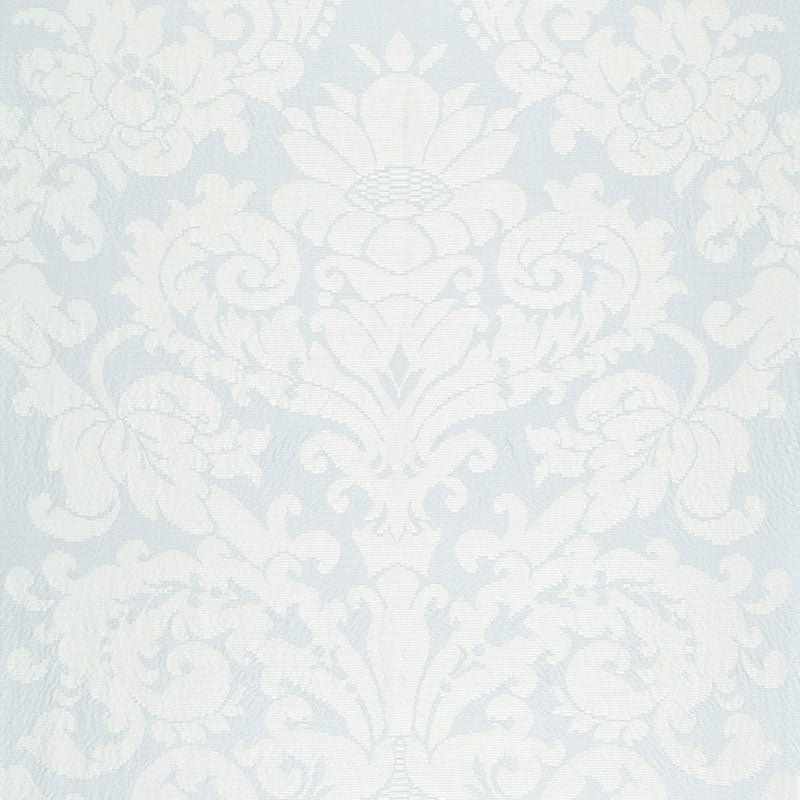 Schumacher CHATEAU SILK DAMASK CIEL Fabric | Atlanta Fabrics