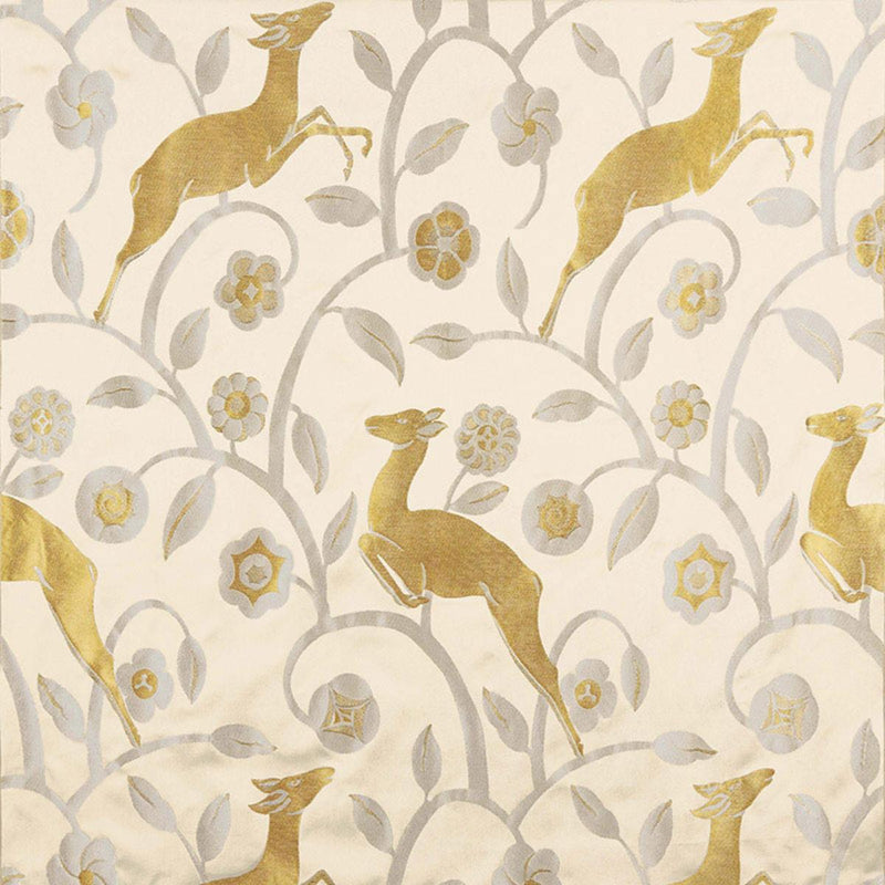 SCHUMACHER LES GAZELLES AU BOIS ECRU FABRIC | Atlanta Fabrics
