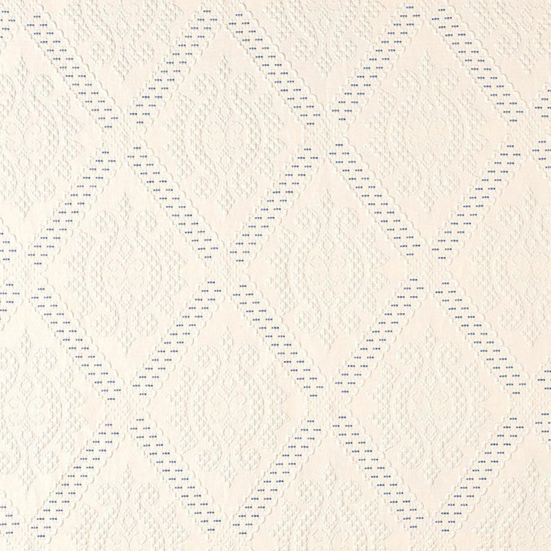 SCHUMACHER EUGENIE MATELASSE IVORY / BLEU FABRIC | Atlanta Fabrics