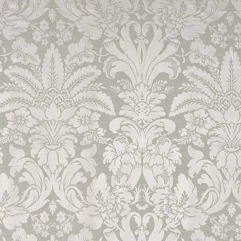 Schumacher COLETTE LINEN/SILK DAMASK DOVE Fabric | Atlanta Fabrics