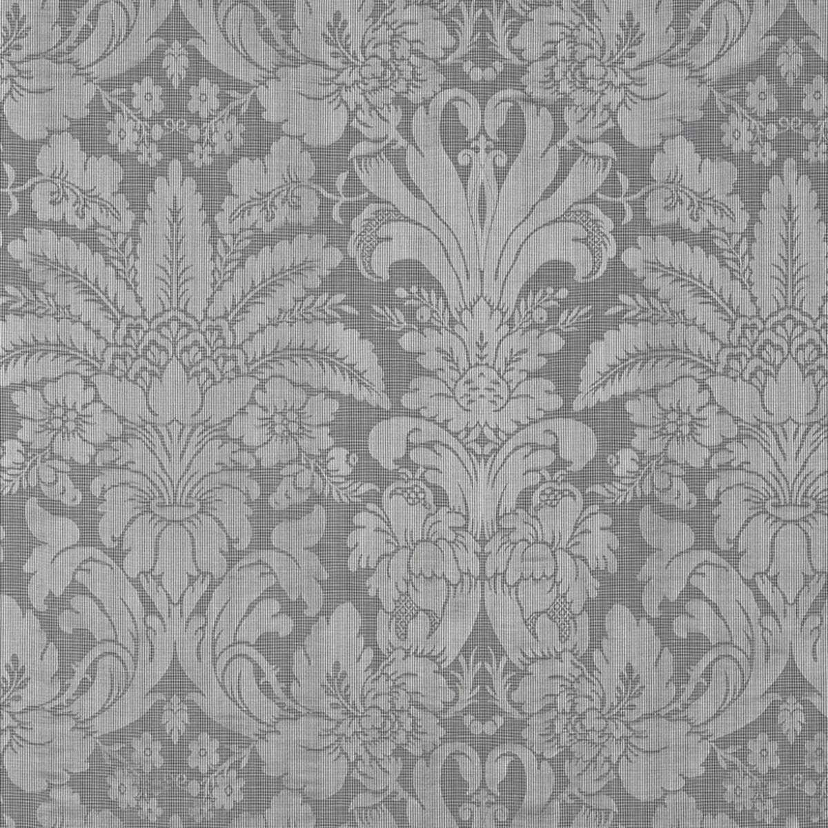 SCHUMACHER COLETTE LINEN/SILK DAMASK CHARCOAL FABRIC | Atlanta Fabrics