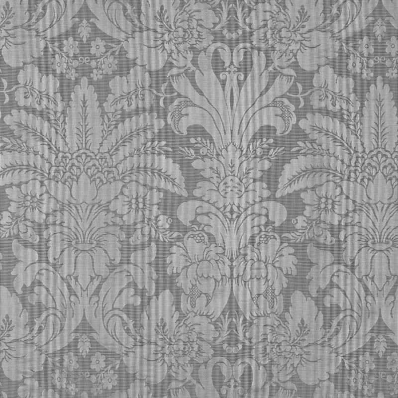 SCHUMACHER COLETTE LINEN/SILK DAMASK CHARCOAL FABRIC | Atlanta Fabrics
