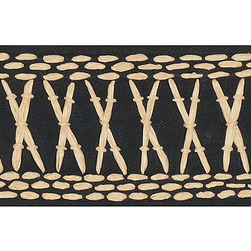 Schumacher Tikki Tape LAVA BLACK Trim | Atlanta Fabrics