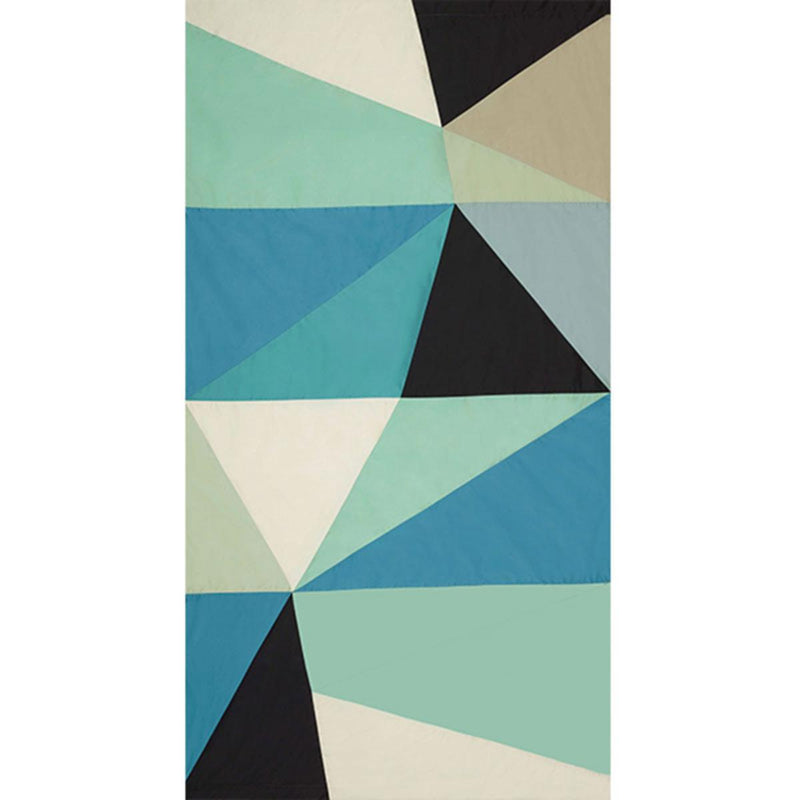 SCHUMACHER CUBIST SILK PANEL PEACOCK FABRIC | Atlanta Fabrics