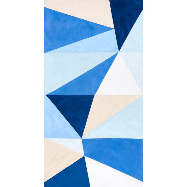 SCHUMACHER CUBIST SILK PANEL BLUE FABRIC | Atlanta Fabrics