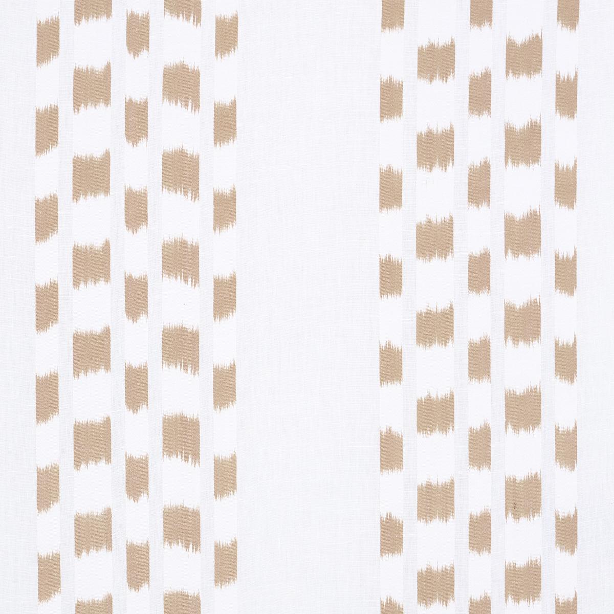 SCHUMACHER IZMIR IKAT STRIPE SAND FABRIC | Atlanta Fabrics
