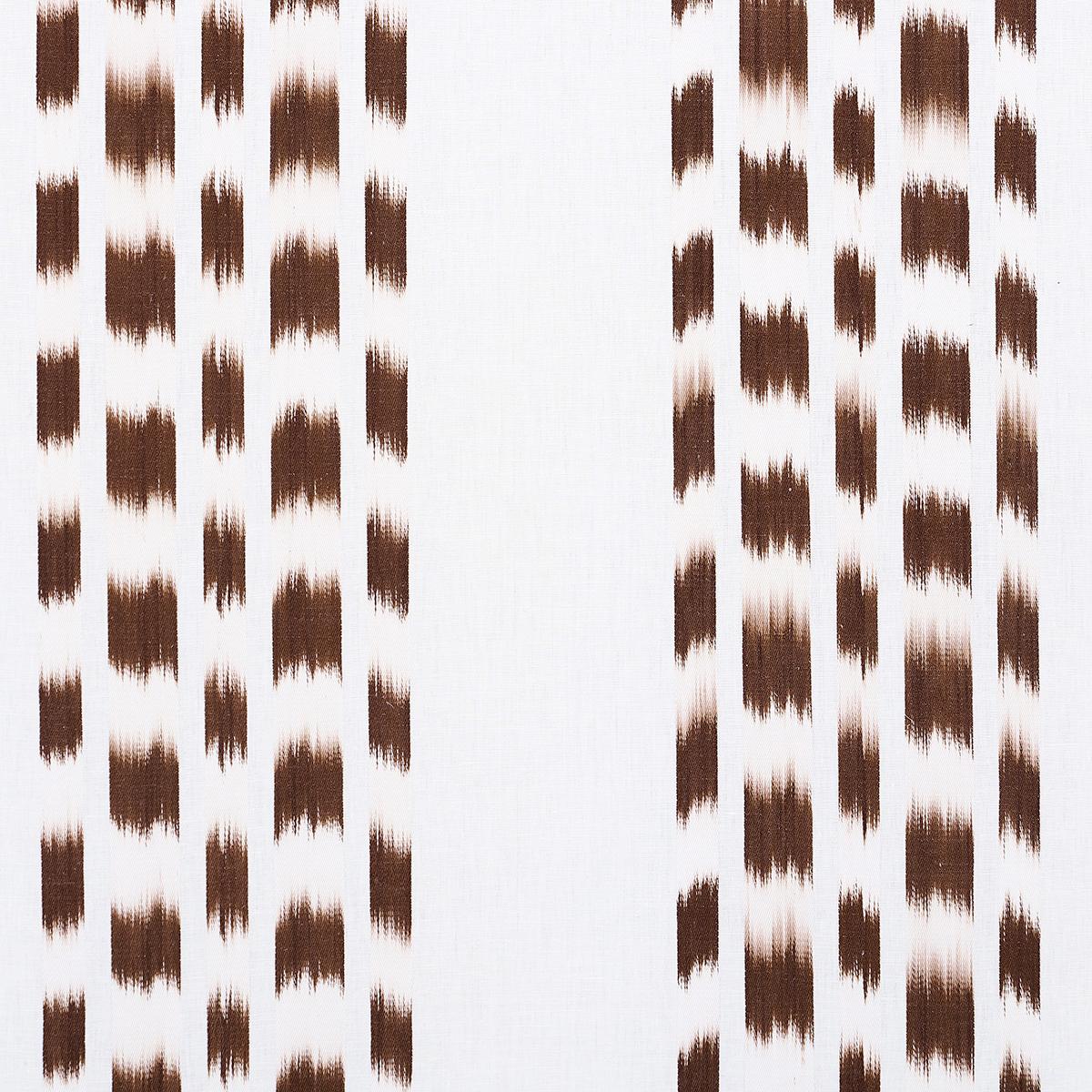 SCHUMACHER IZMIR IKAT STRIPE COCOA FABRIC | Atlanta Fabrics