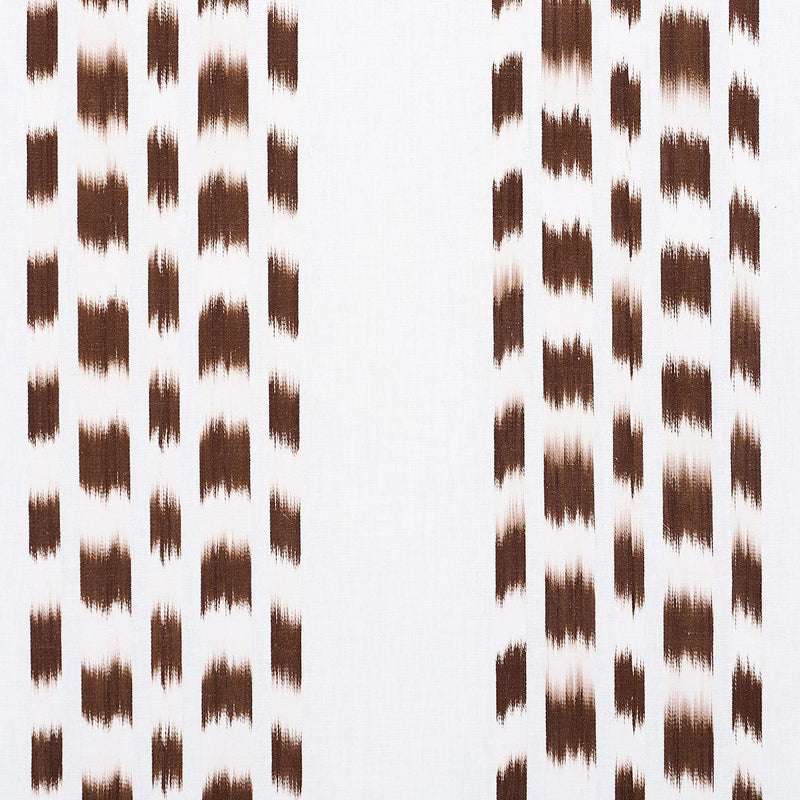 SCHUMACHER IZMIR IKAT STRIPE COCOA FABRIC | Atlanta Fabrics