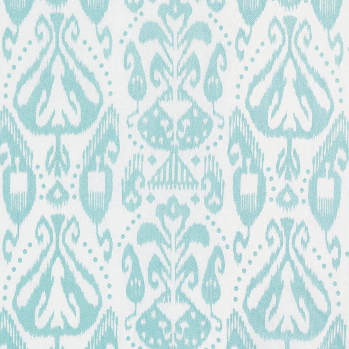 SCHUMACHER KIVA EMBROIDERED IKAT SKY FABRIC | Atlanta Fabrics