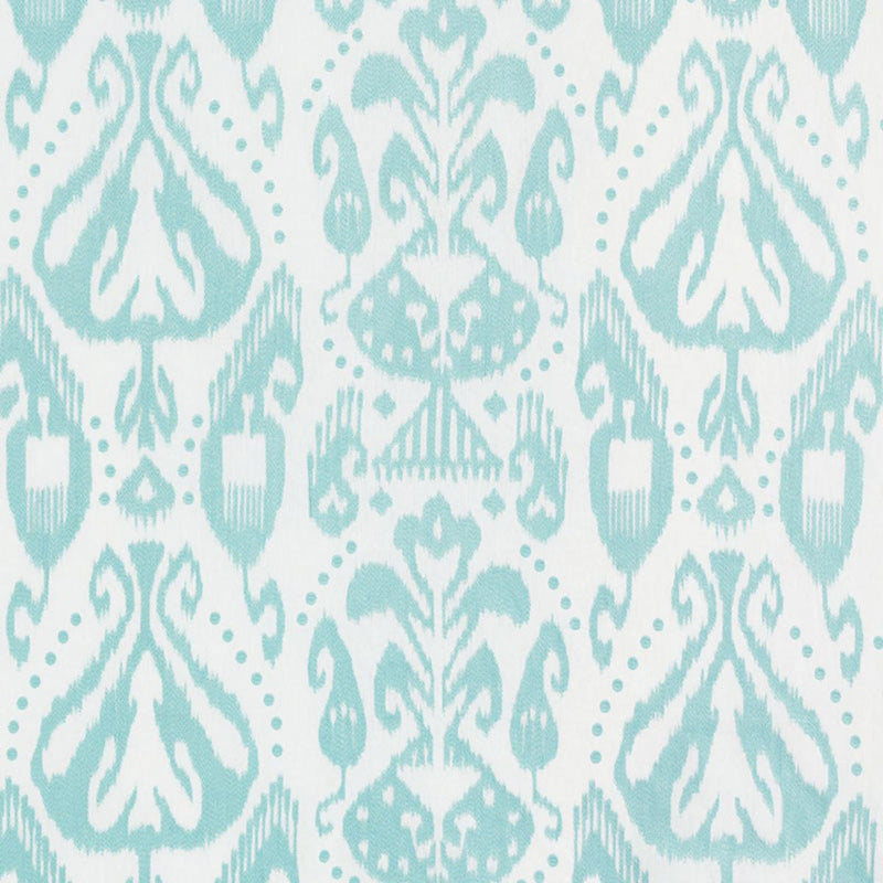 SCHUMACHER KIVA EMBROIDERED IKAT SKY FABRIC | Atlanta Fabrics