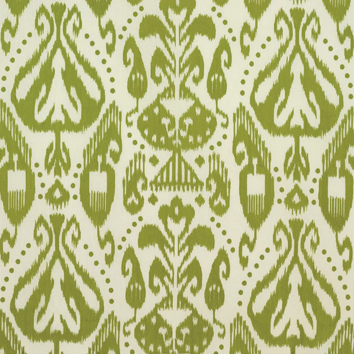 SCHUMACHER KIVA EMBROIDERED IKAT GRASS FABRIC | Atlanta Fabrics