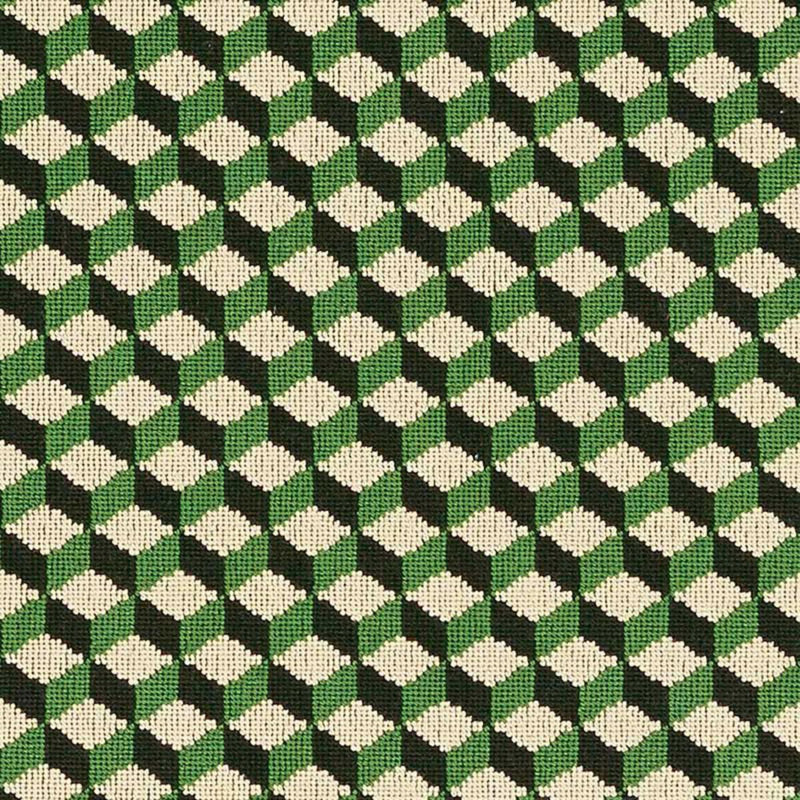 SCHUMACHER ATWOOD EPINGLE VERT FABRIC | Atlanta Fabrics