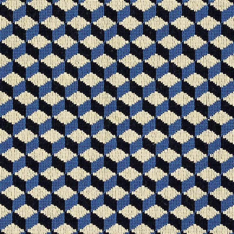 SCHUMACHER ATWOOD EPINGLE COBALT FABRIC | Atlanta Fabrics