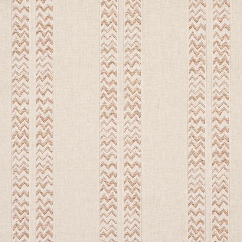 SCHUMACHER KUDU STRIPE SAND FABRIC | Atlanta Fabrics