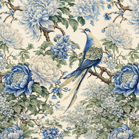 Atlanta Fabrics Florentine Garden Bleu Fabric | Atlanta Fabrics