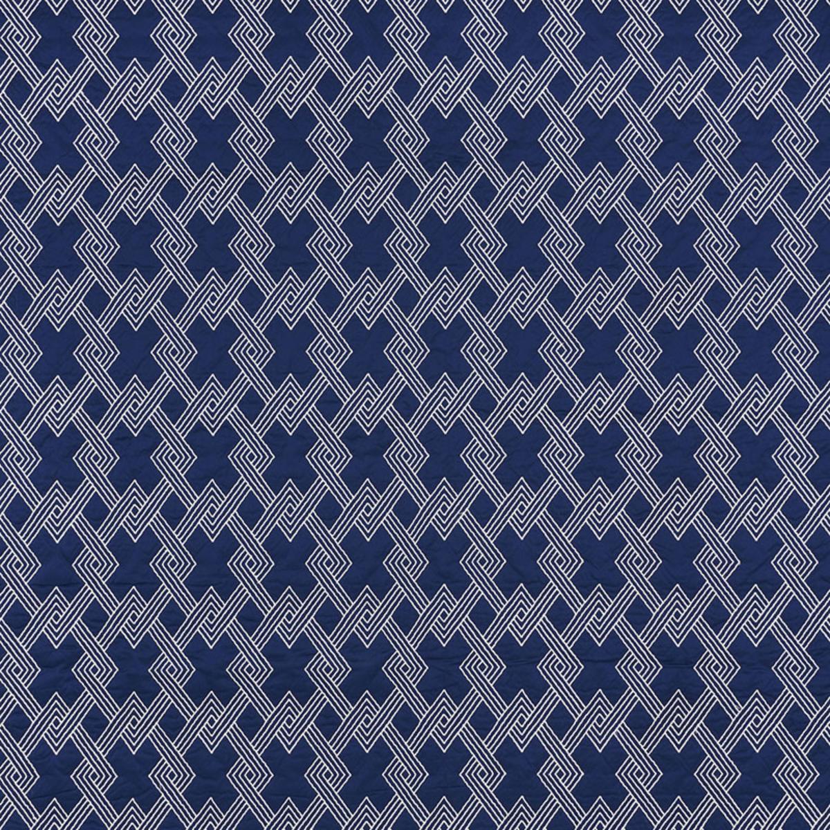 SCHUMACHER HIX NAVY FABRIC | Atlanta Fabrics