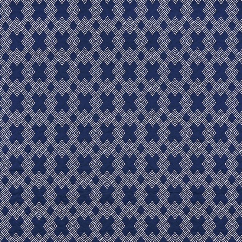 SCHUMACHER HIX NAVY FABRIC | Atlanta Fabrics