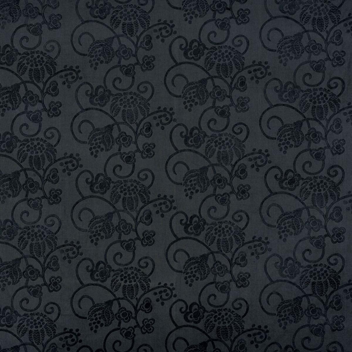 SCHUMACHER CALLIOPE EMBROIDERY BLACK FABRIC | Atlanta Fabrics