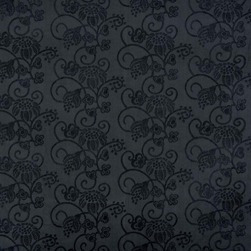 SCHUMACHER CALLIOPE EMBROIDERY BLACK FABRIC | Atlanta Fabrics
