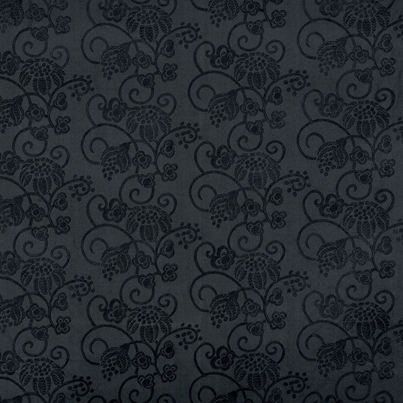 Schumacher CALLIOPE EMBROIDERY BLACK Fabric | Atlanta Fabrics