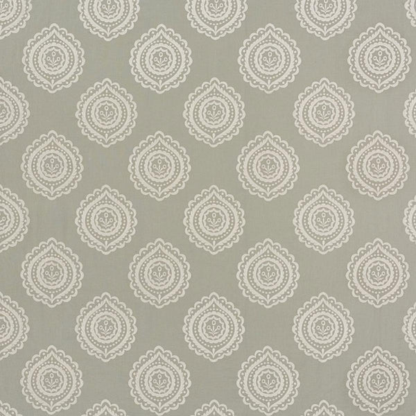 SCHUMACHER OLANA LINEN EMBROIDERY HAZE FABRIC | Atlanta Fabrics