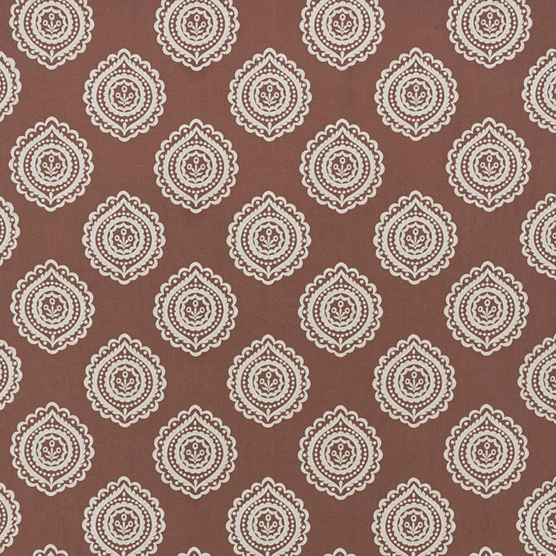 SCHUMACHER OLANA LINEN EMBROIDERY CAFE MOCHA FABRIC | Atlanta Fabrics