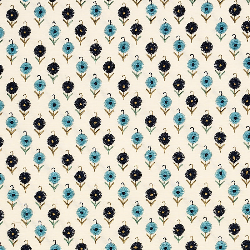 Schumacher AVODICA EMBROIDERY AEGEAN Fabric | Atlanta Fabrics