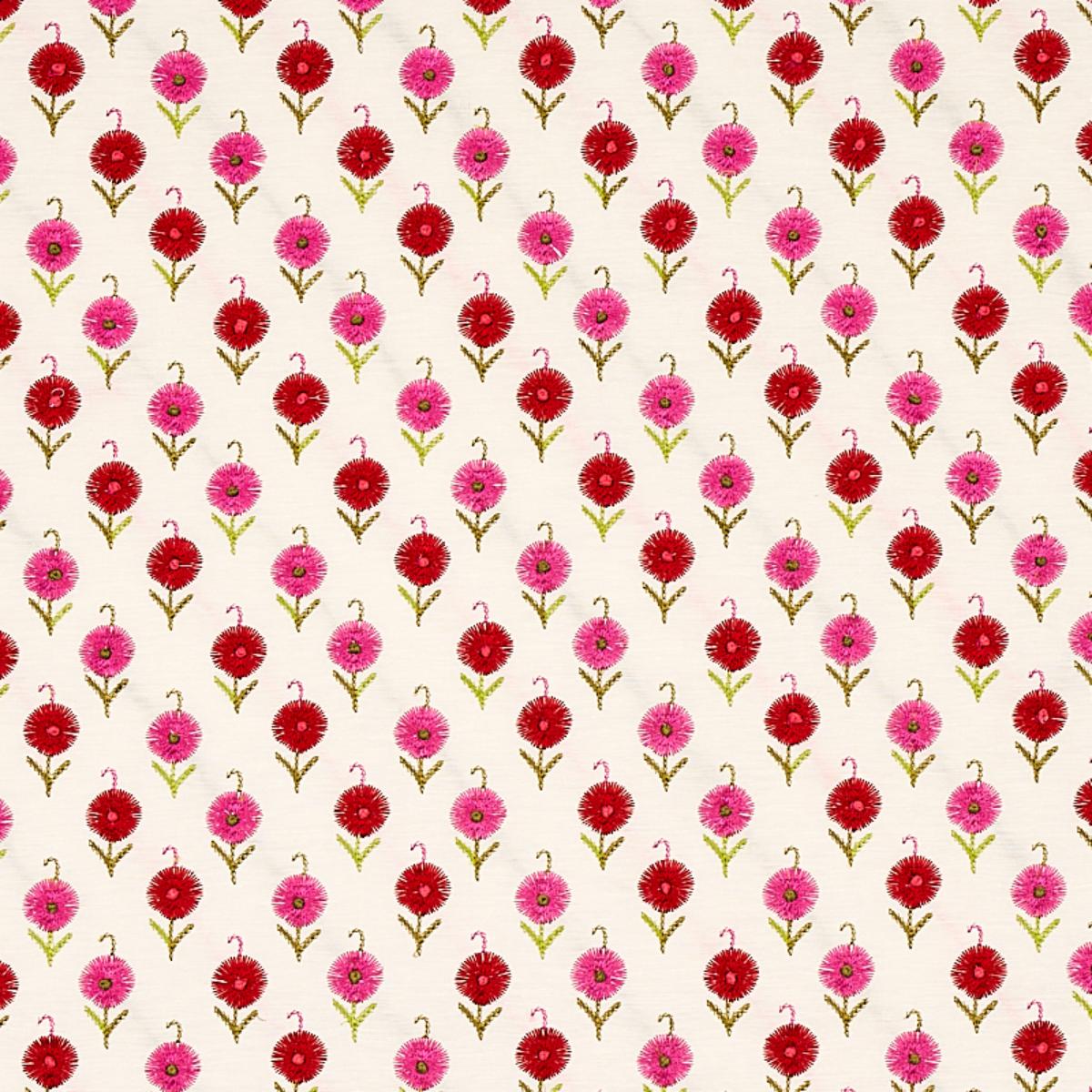 SCHUMACHER AVODICA EMBROIDERY AZALEA FABRIC | Atlanta Fabrics