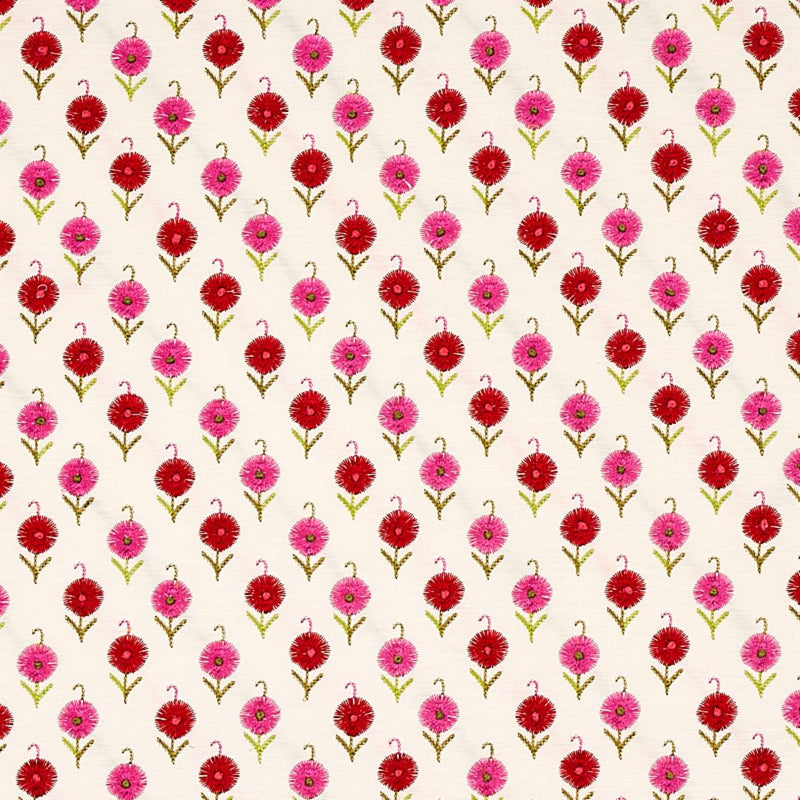SCHUMACHER AVODICA EMBROIDERY AZALEA FABRIC | Atlanta Fabrics