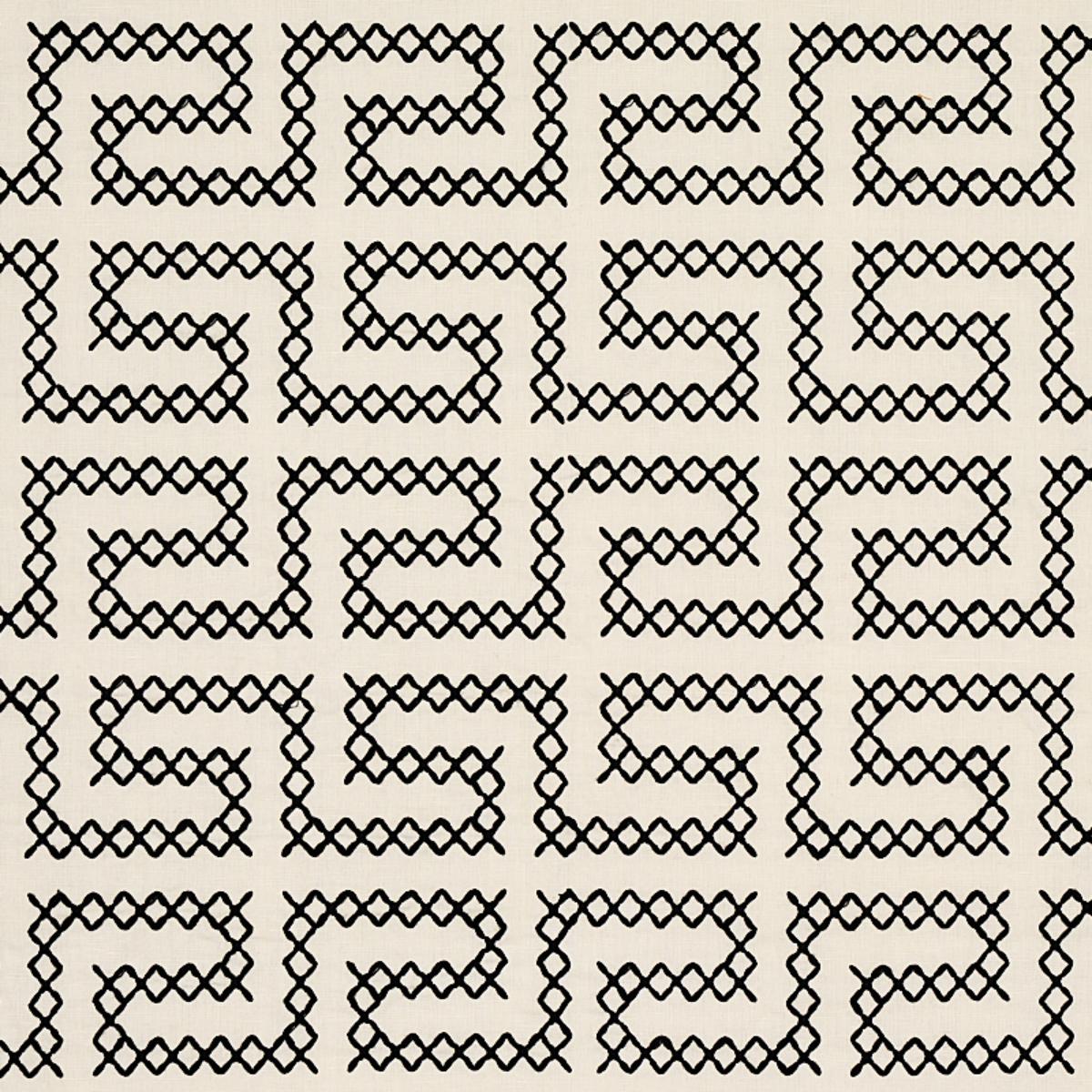 A MAZE EMBROIDERY BLACK ON IVORY