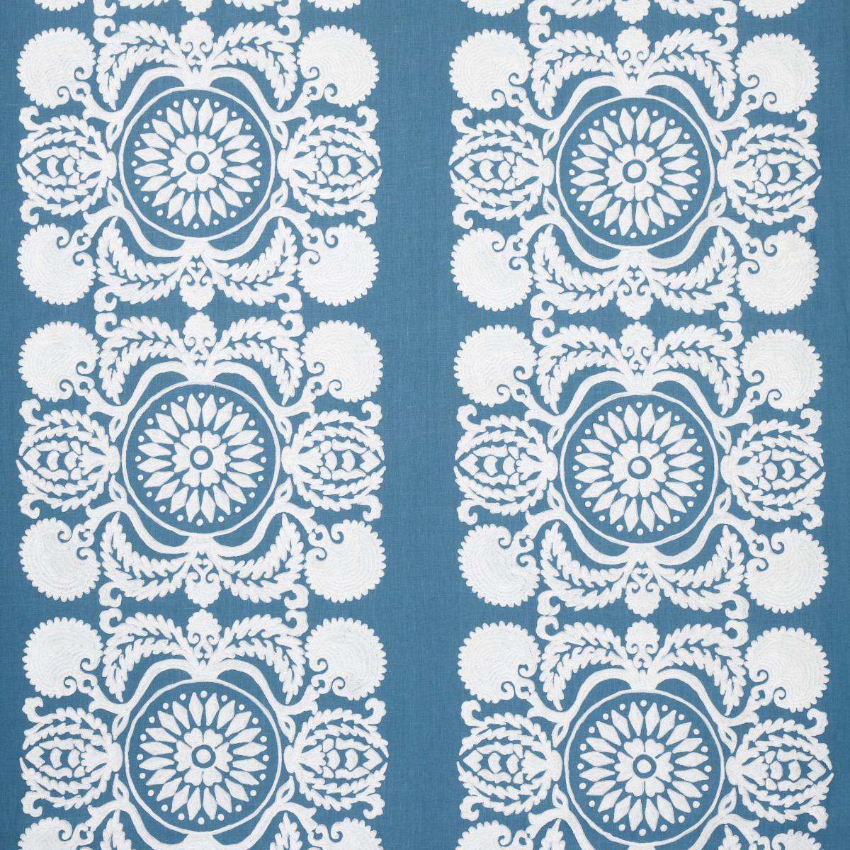 SCHUMACHER CASTANET EMBROIDERY CHAMBRAY FABRIC | Atlanta Fabrics