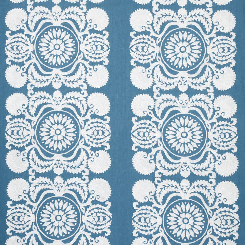 SCHUMACHER CASTANET EMBROIDERY CHAMBRAY FABRIC | Atlanta Fabrics