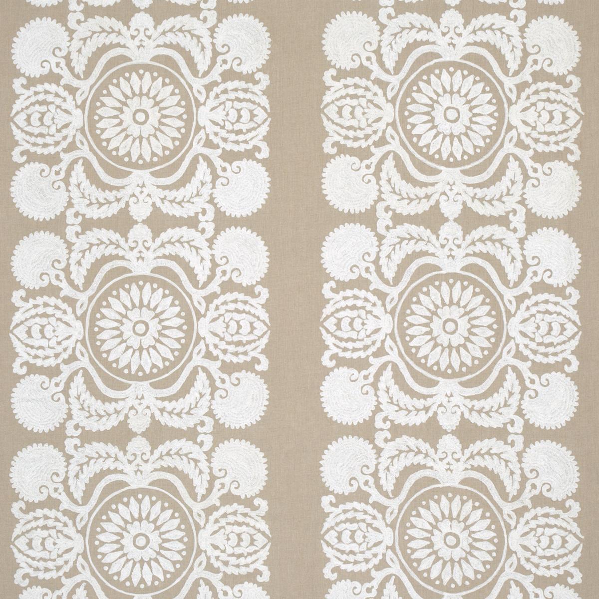 SCHUMACHER CASTANET EMBROIDERY NATURAL FABRIC | Atlanta Fabrics