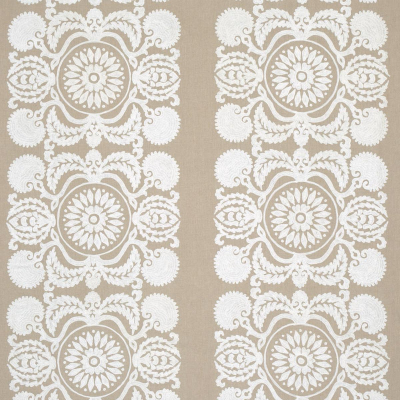 SCHUMACHER CASTANET EMBROIDERY NATURAL FABRIC | Atlanta Fabrics