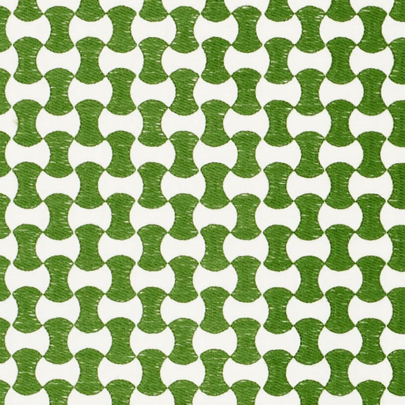 SCHUMACHER NOLITA EMBROIDERY GREEN FABRIC | Atlanta Fabrics