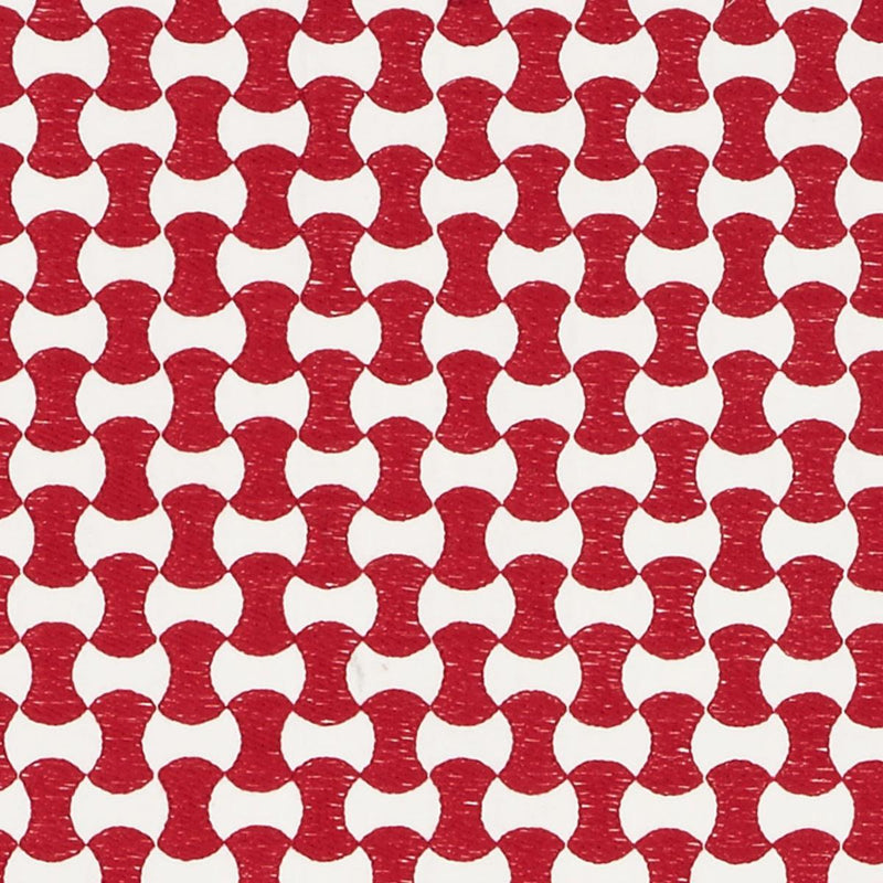 SCHUMACHER NOLITA EMBROIDERY RED FABRIC | Atlanta Fabrics
