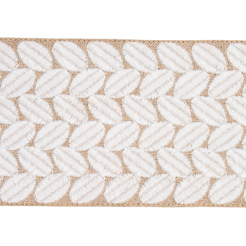 Schumacher BERKELEY TAPE WIDE IVORY ON NATURAL Trim | Atlanta Fabrics