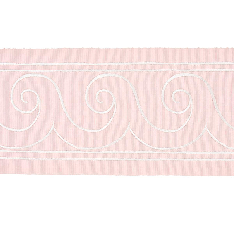 SCHUMACHER GREEK WAVES TRIM WHITE ON BLUSH TRIM | Atlanta Fabrics
