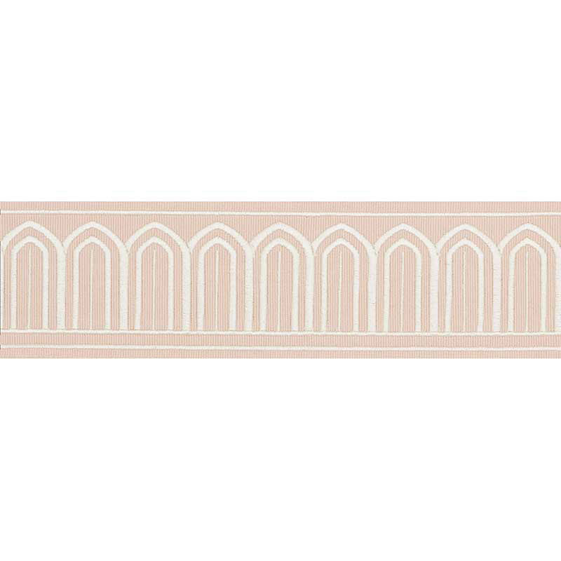 Schumacher ARCHES EMBROIDERED TAPE MEDIUM BLUSH Trim | Atlanta Fabrics