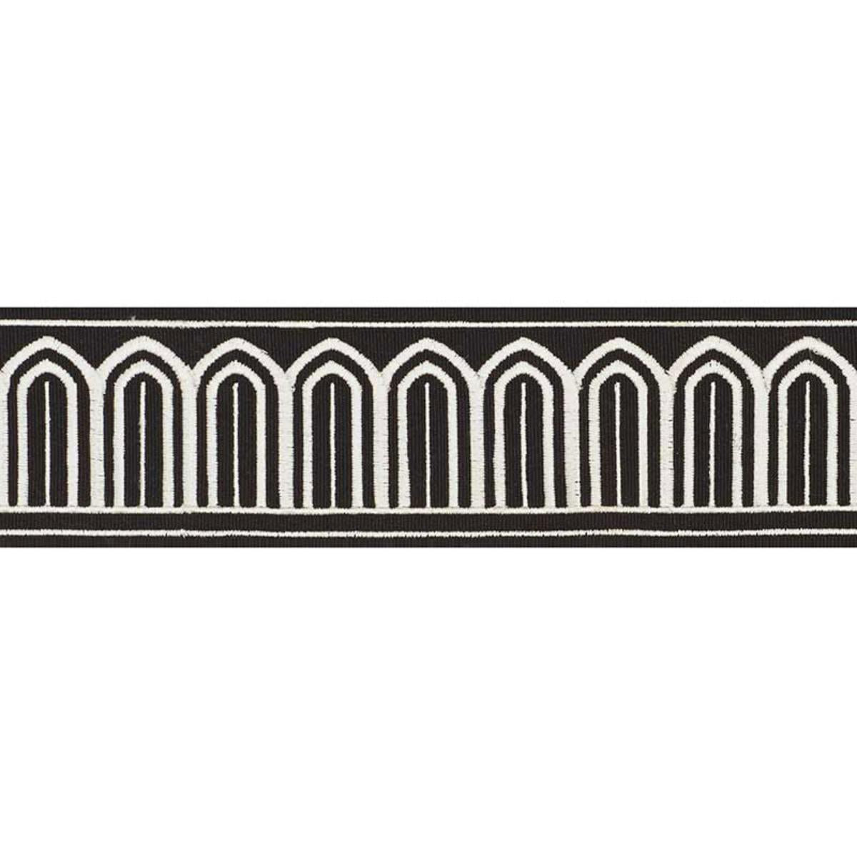 ARCHES EMBROIDERED TAPE MEDIUM WHITE ON BLACK