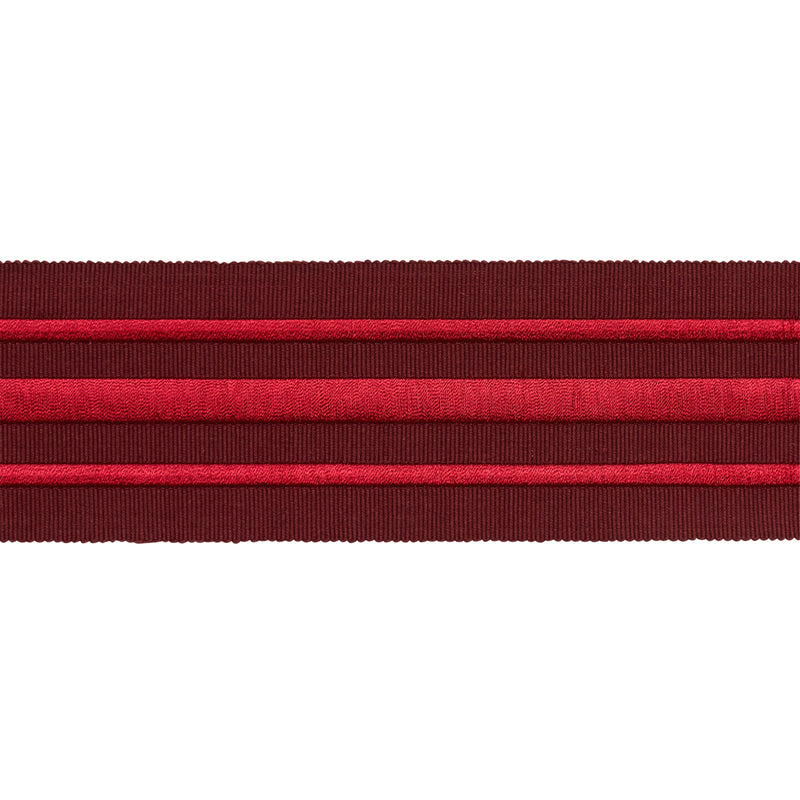 Schumacher MILITARY STRIPE  TAPE RED ON BURGUNDY Trim | Atlanta Fabrics
