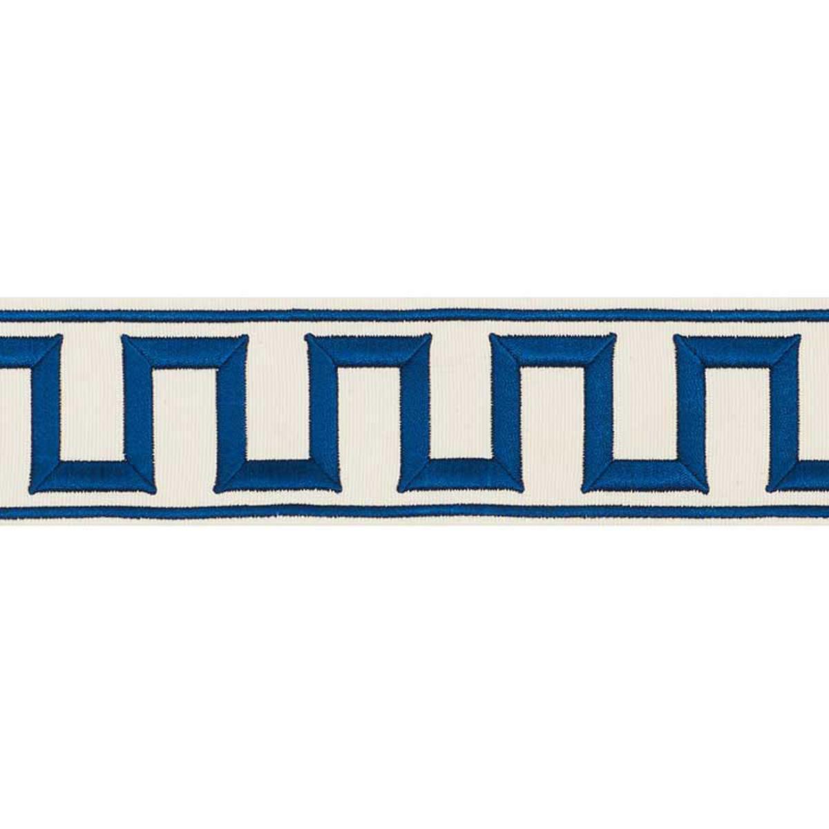 GREEK KEY EMBROIDERED TAPE BLUE